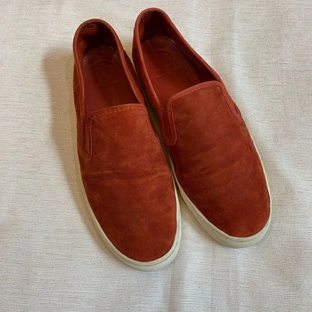 Tory Burch Slip On Sneakers Red Ochre Women Size 10